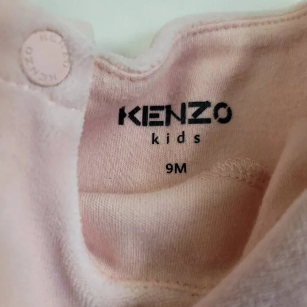 Kenzo Tiger Pink Long Sleeve Velour Dress Size 9M